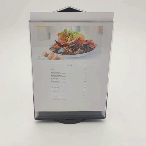 4x6 Acrylic three-sided rotating  stand Three-sided paper inserting stand Menu display stand
