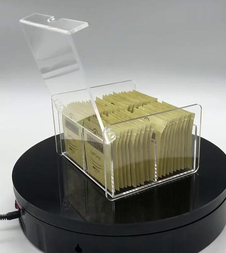 Acrylic Tea Bag Holder Storage box with 4 compartment