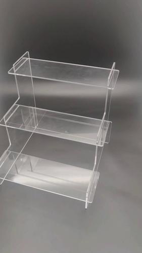 Transparent Acrylic Three Floor Stair Shape Display Stand Customized Product